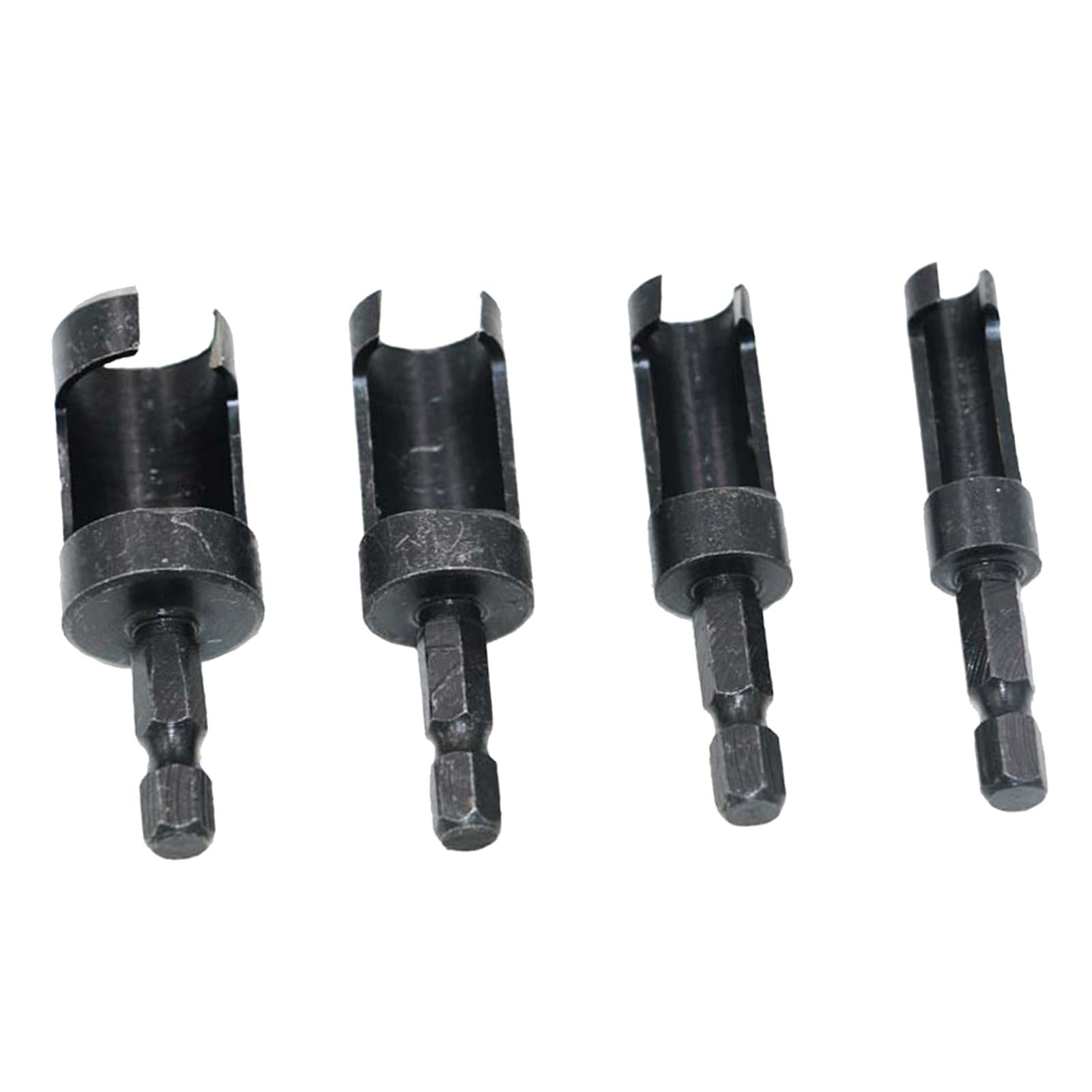 2x4 Pieces of Plug Wood Cutter Tool Set Hex Shank Drill Bit Set Carbon Steel