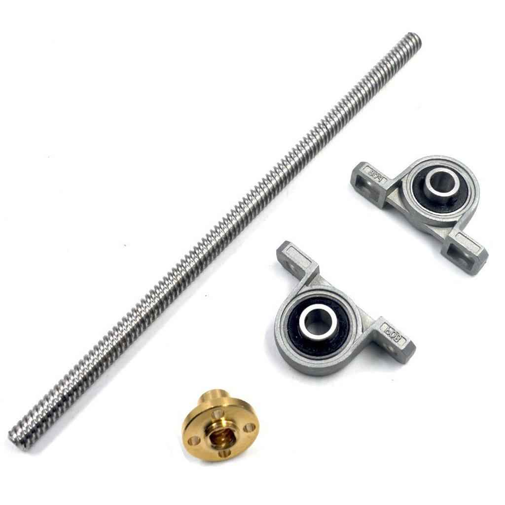T8 Threaded Rod Lead Screw with Mounted Ball Bearing + Brass Nut 200mm #2