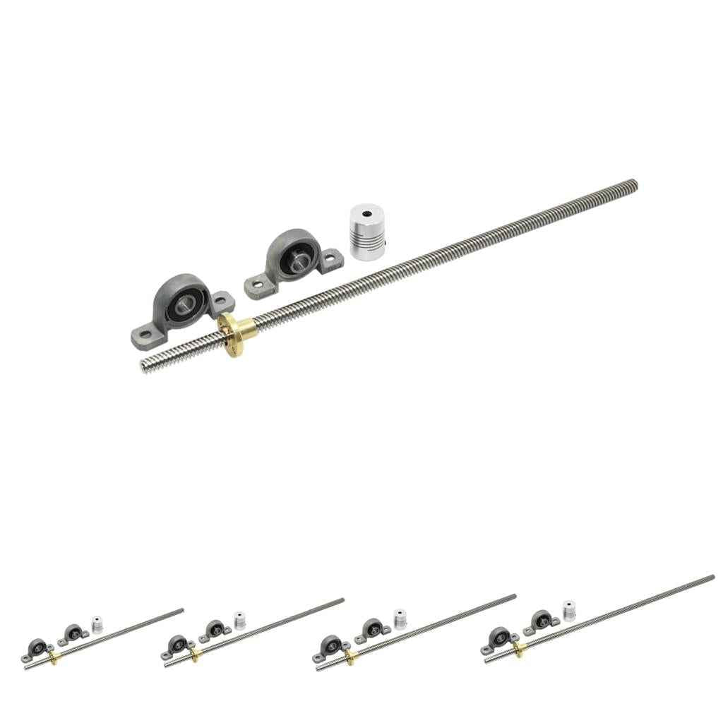 T8 Threaded Rod Lead Screw with Mounted Ball Bearing + Brass Nut 200mm #2