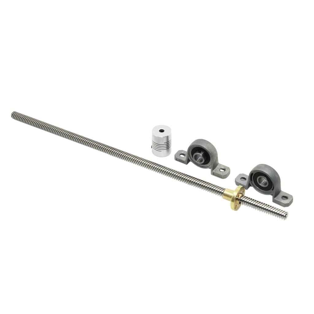 T8 Threaded Rod Lead Screw with Mounted Ball Bearing + Brass Nut 200mm #2
