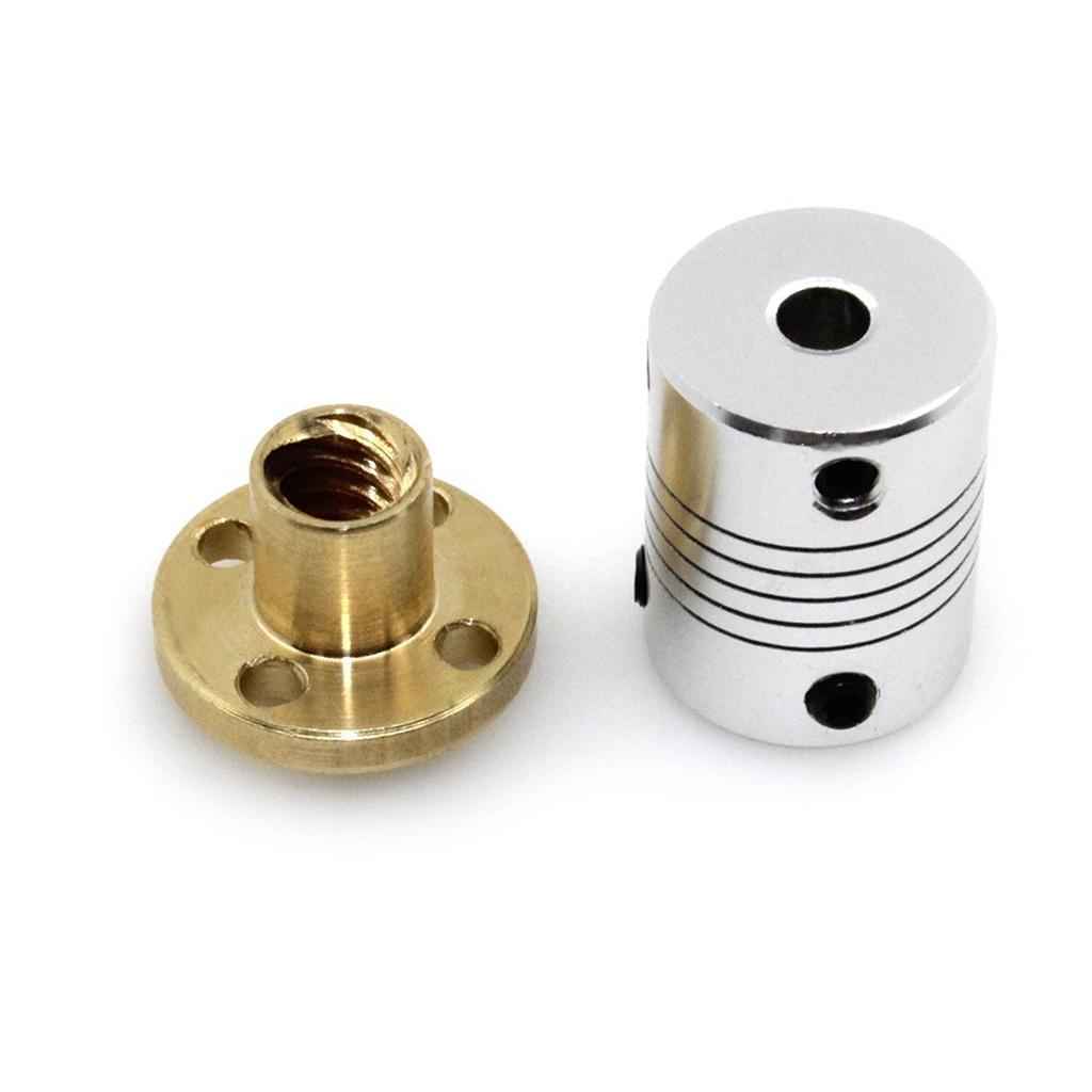 T8 Threaded Rod Lead Screw with Mounted Ball Bearing + Brass Nut 200mm #2