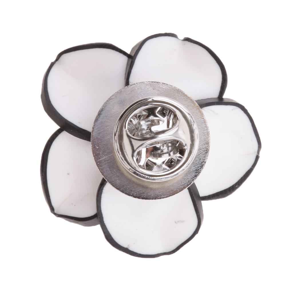 Handmade Polymer Clay Flower Brooch Vintage Wedding Handcrafted White