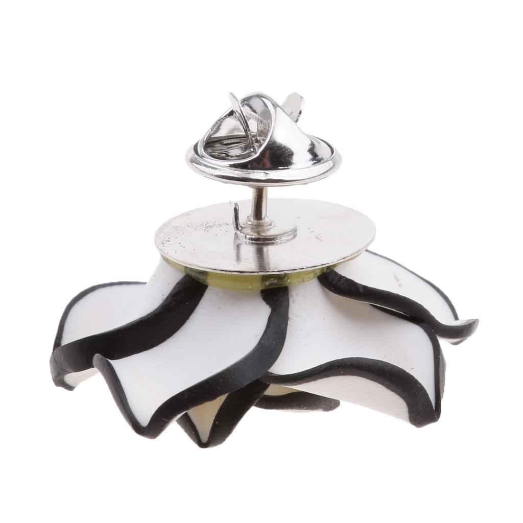 Handmade Polymer Clay Flower Brooch Vintage Wedding Handcrafted White