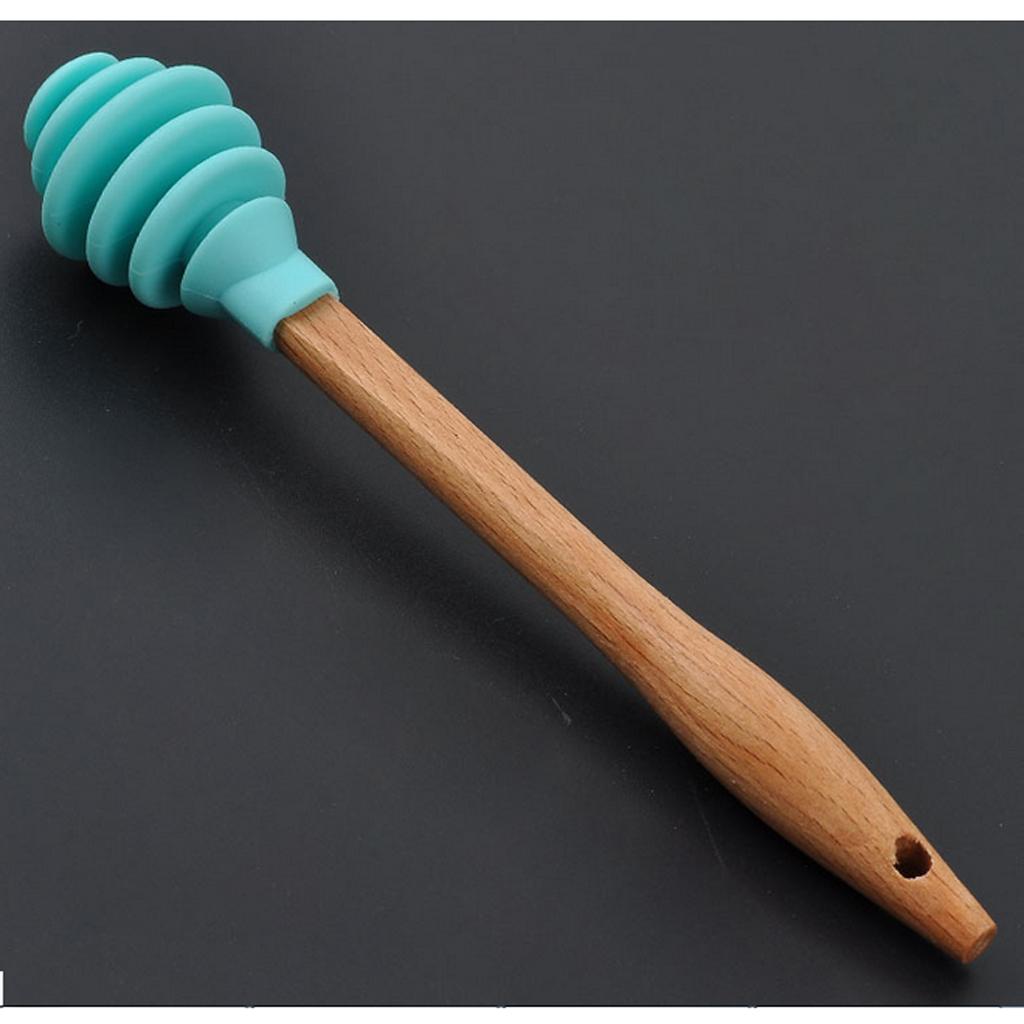 2xSilicone Honey Dipper Spoon Drizzle Stick Dip Spiral Server Gadget Tool