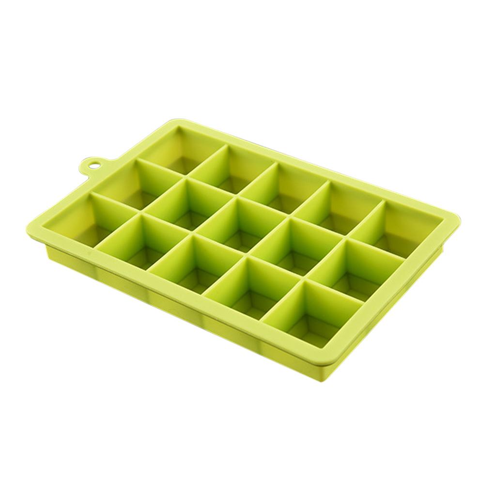 3xCubed Ice Maker Ice Cube Square Tray Mold Whiskey Cube Cocktails Silicone  Green