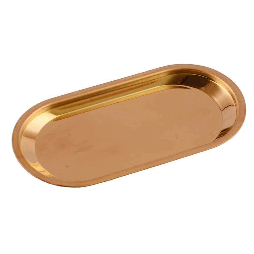 Stainless Towel Tray Storage Tray Dish Plate Tea Fruit Trays Rose Gold S