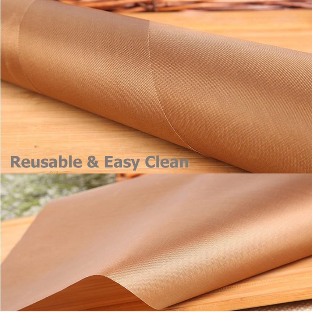 2xKitchen Greaseproof Oven Bakeware Baking Mat Pad Cooking Paper Brown 30x40cm