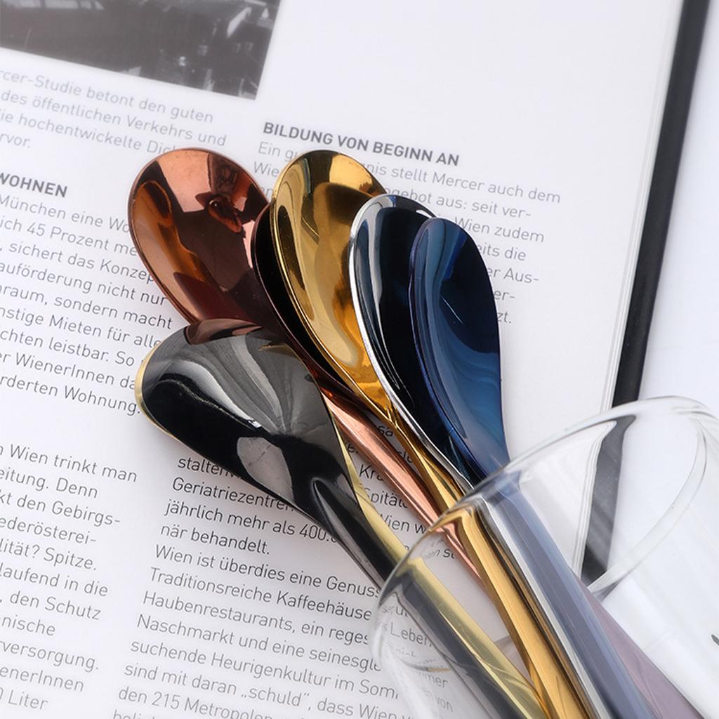 3pcs Stainless Steel Long Handle Spoon for Ice Cream Sundae Coffee Purple