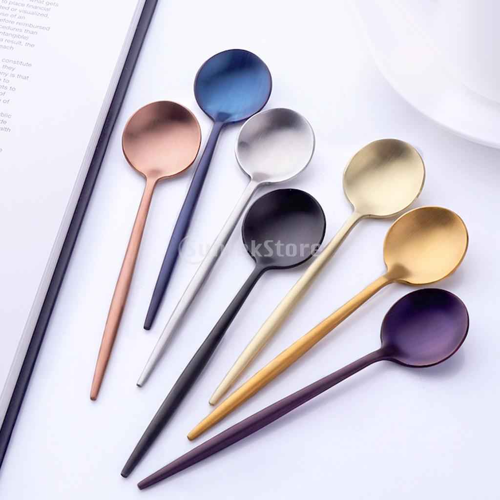 Flatware Spoon Cutlery Square for Kitchen Dining Bar Hotel Cafe  Blue