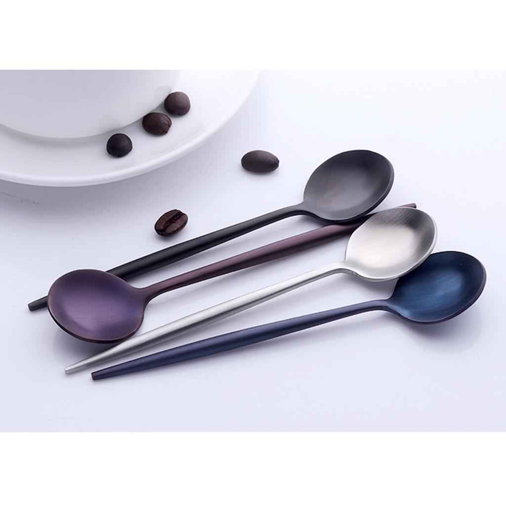 Flatware Spoon Cutlery Square for Kitchen Dining Bar Hotel Cafe  Blue