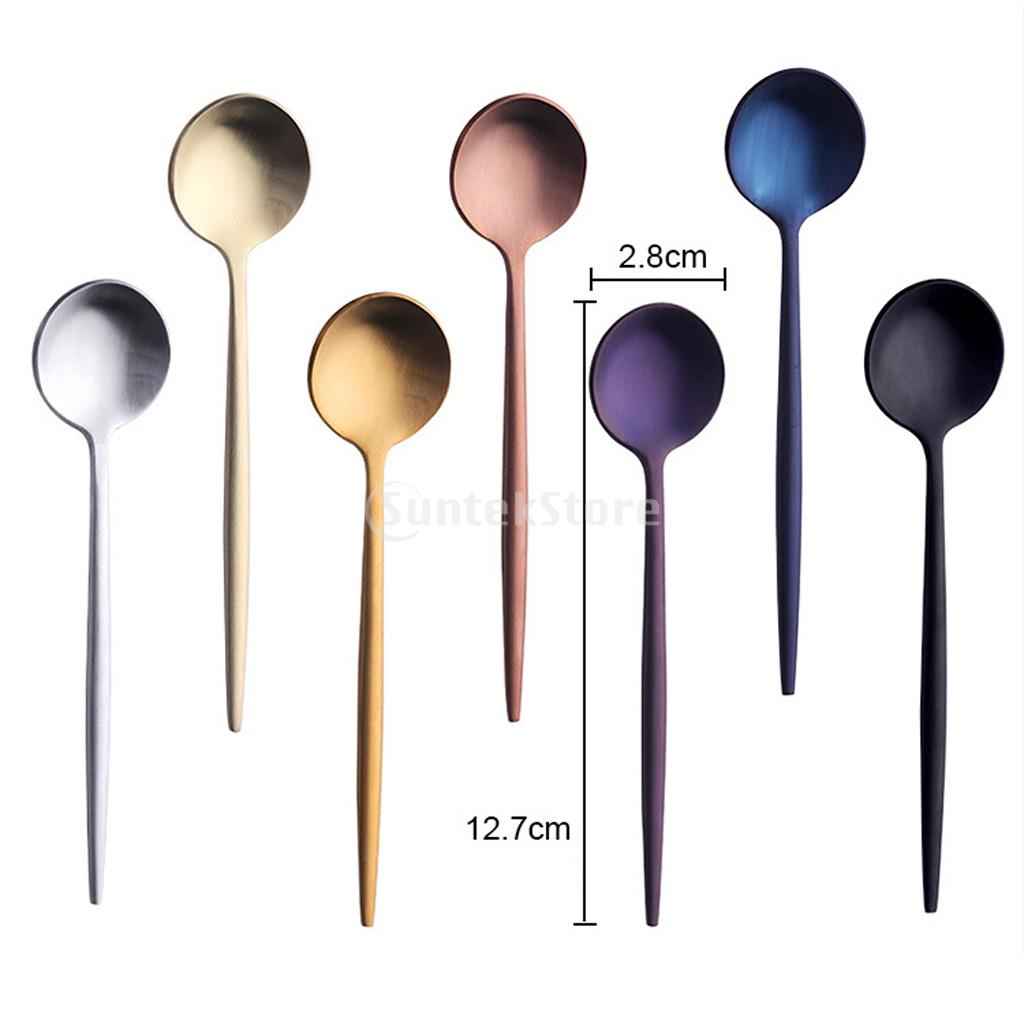 Flatware Spoon Cutlery Square for Kitchen Dining Bar Hotel Cafe  Blue