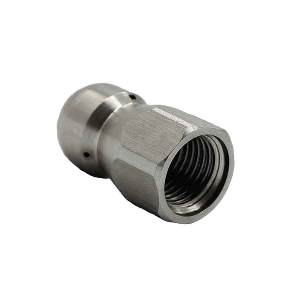 Stainless Steel Button Nose 3/8" Rotary Cleaning Nozzle Sewer Jetter Nozzle
