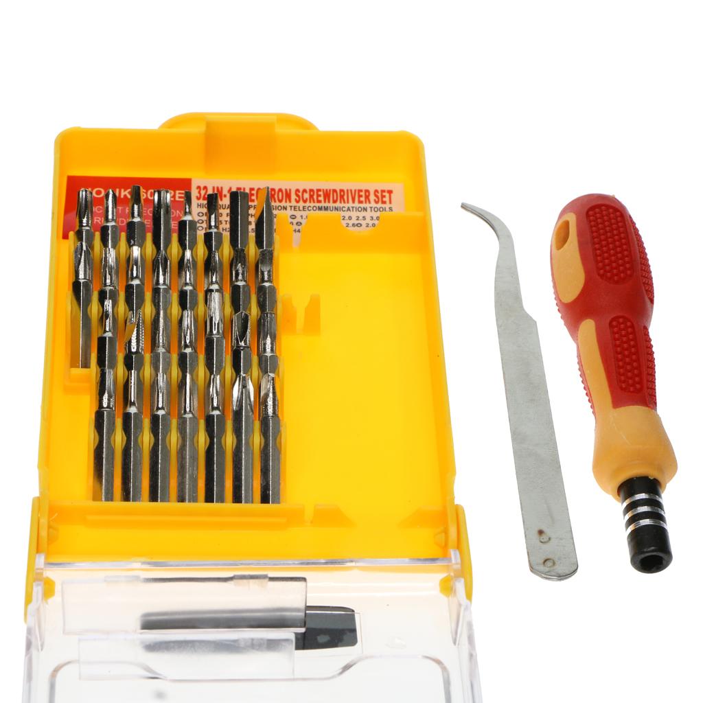 4x32 in 1 Steel Precision Screwdriver Bits Nut Driver Repair Tools Kit Set S