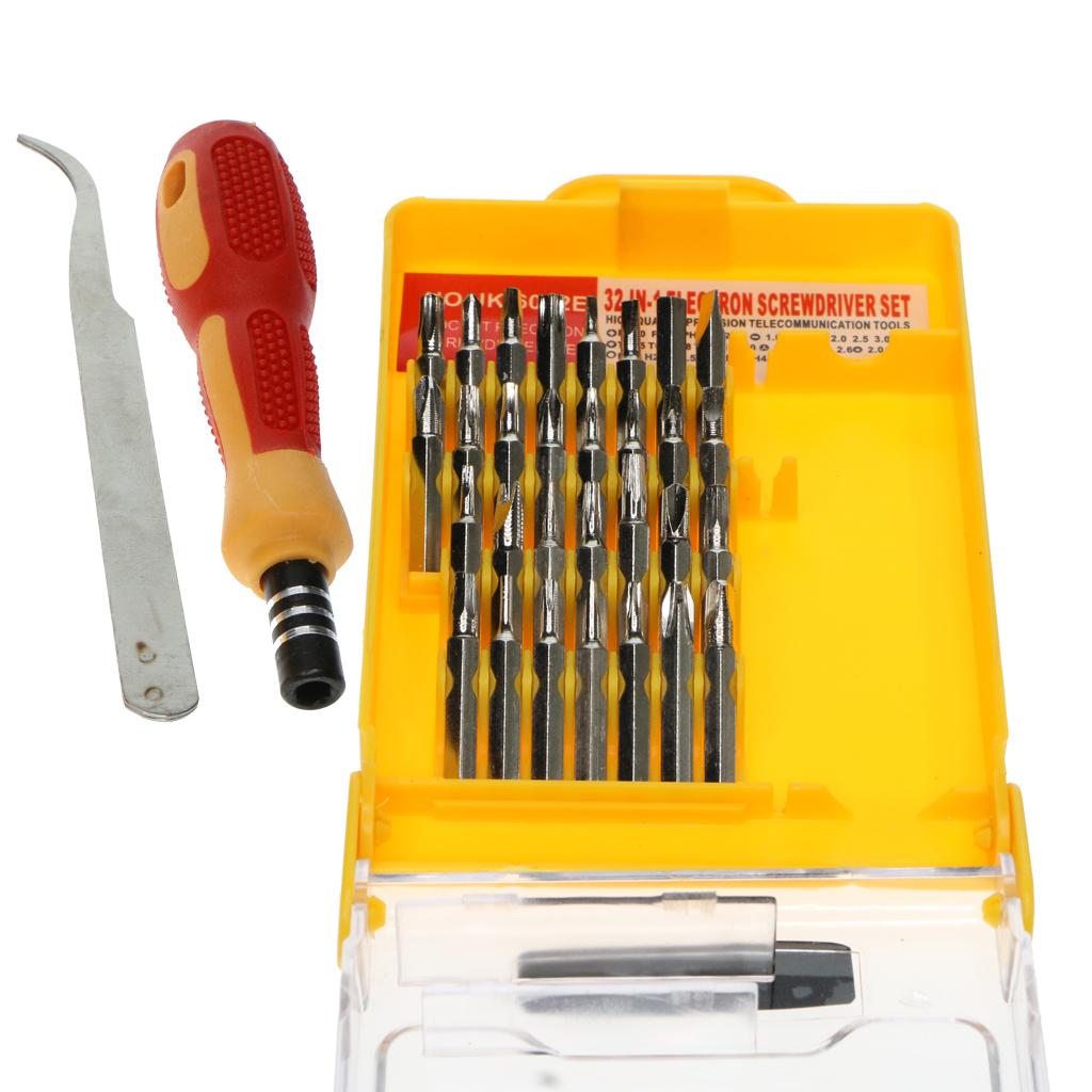 3x32 in 1 Steel Precision Screwdriver Bits Nut Driver Repair Tools Kit Set S