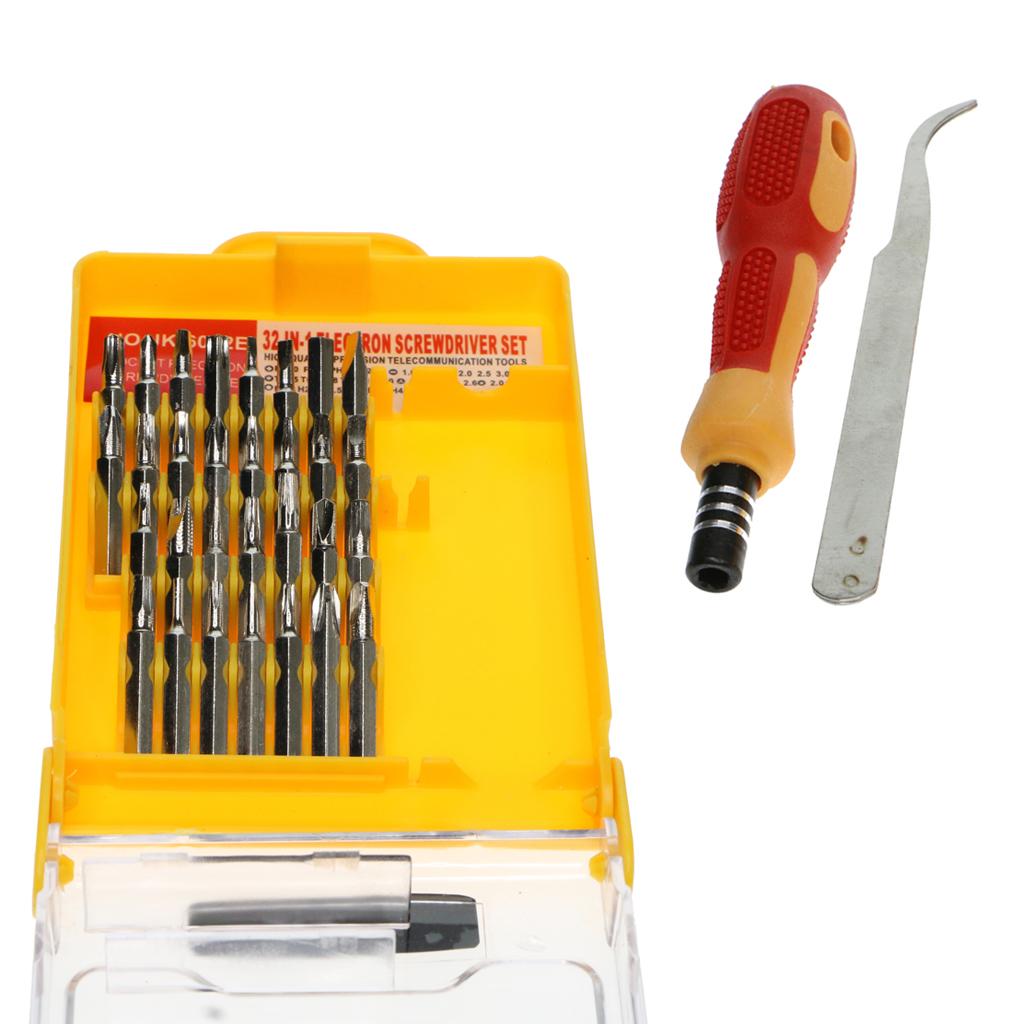 2x32 in 1 Steel Precision Screwdriver Bits Nut Driver Repair Tools Kit Set S
