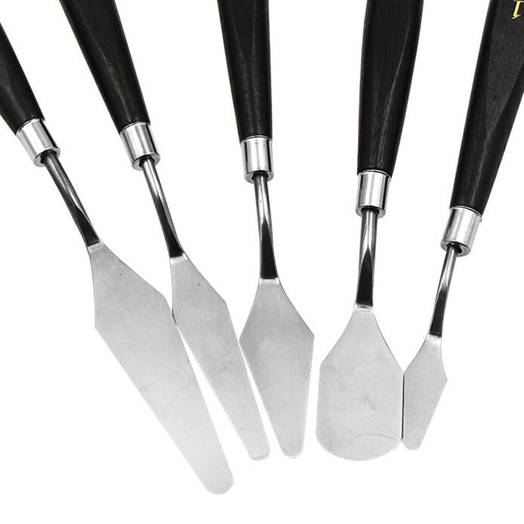 2x5 Pieces Assorted Set Stainless Steel Spatula Painting Oil and Acrylic 