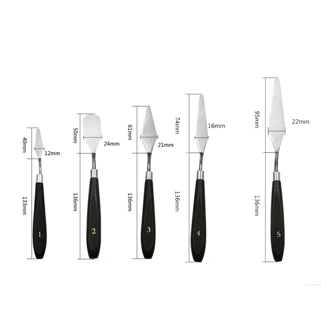 3x5 Pieces Assorted Set Stainless Steel Spatula Painting Oil and Acrylic 