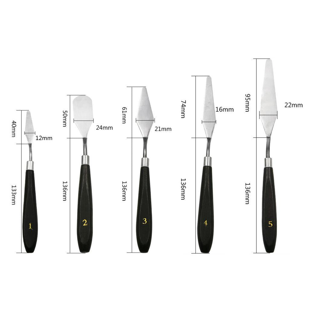 2x5 Pieces Assorted Set Stainless Steel Spatula Painting Oil and Acrylic 