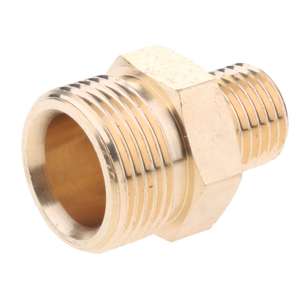 2xPressure Washer Swivel Brass Hose Adapter Connector 22mm M to 14mm M