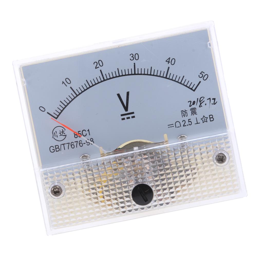 4x85C1 DC Rectangle Ammeter Amp Current Tester Analog Panel Voltmeter 0-50 V 