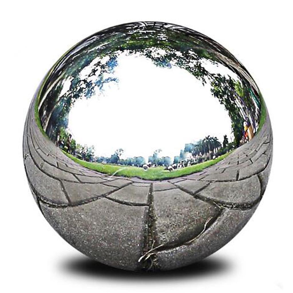 4xStainless Steel Mirror Polished Sphere Hollow Round Ball Garden Ornament76mm