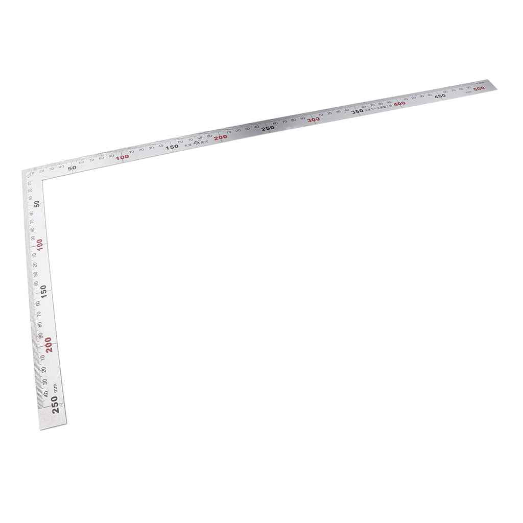 Square Stainless Steel Measuring Ruler Precision Engineer Carpenter Tool 1Pc