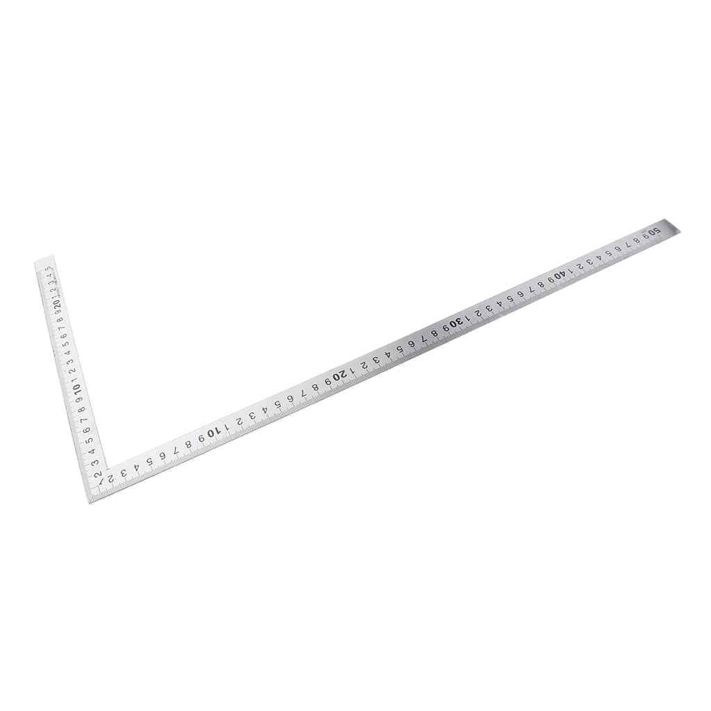 Square Stainless Steel Measuring Ruler Precision Engineer Carpenter Tool 1Pc