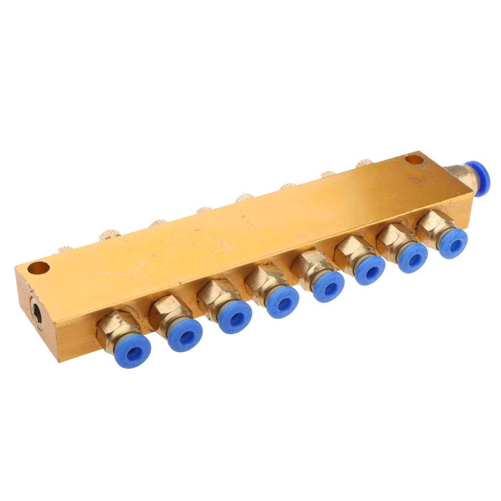 Brass 8-12 Way Adjustable Lube Oil Distributor Value Manifold Block 8 Way