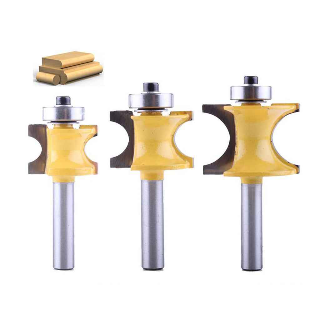 8mm Shank Bullnose Router Bit C3 Carbide Tipped Woodworking Cutter 9.525mm