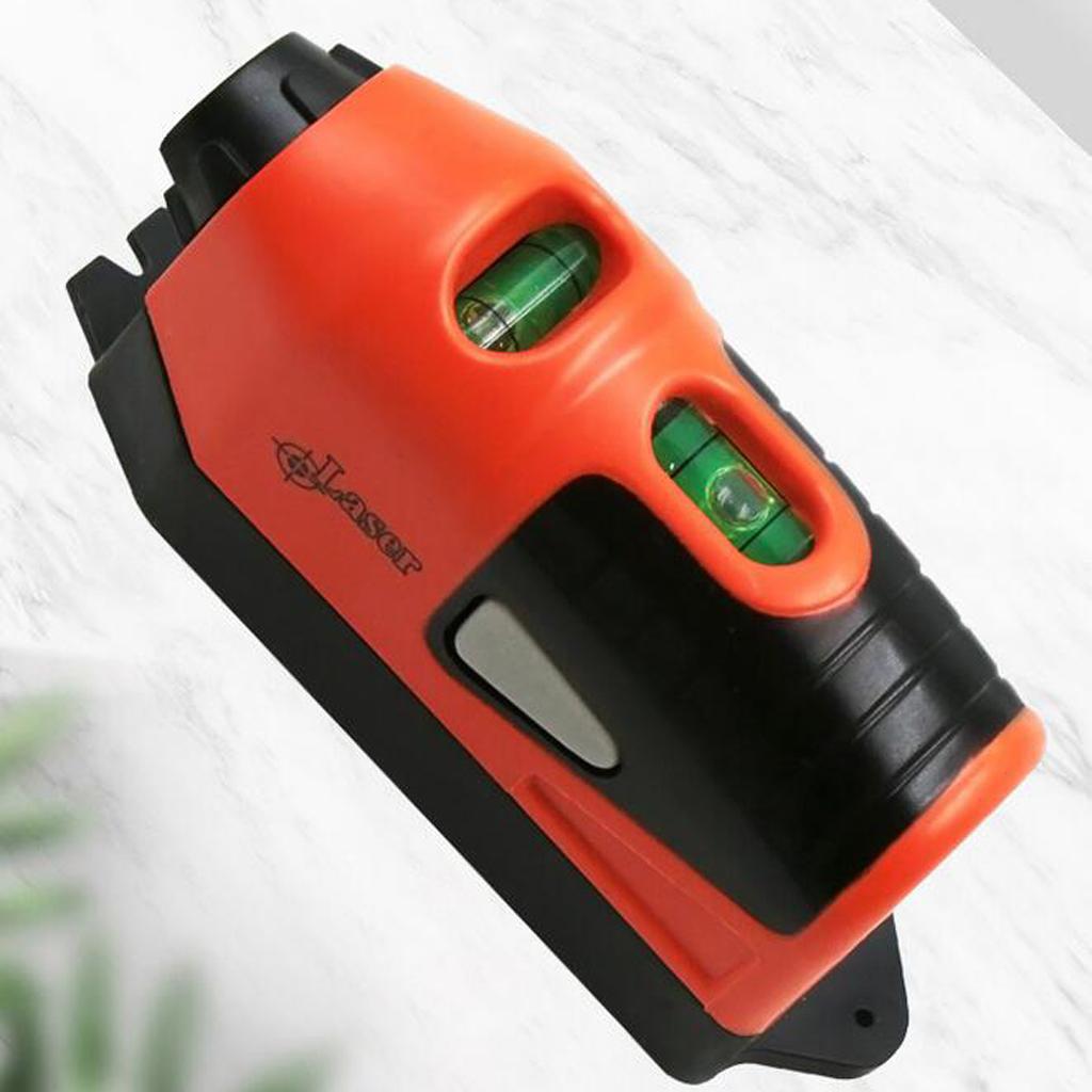 2xPortable Mini Plastic Line Laser Vertical Horizontal Ruler Measuring Tools