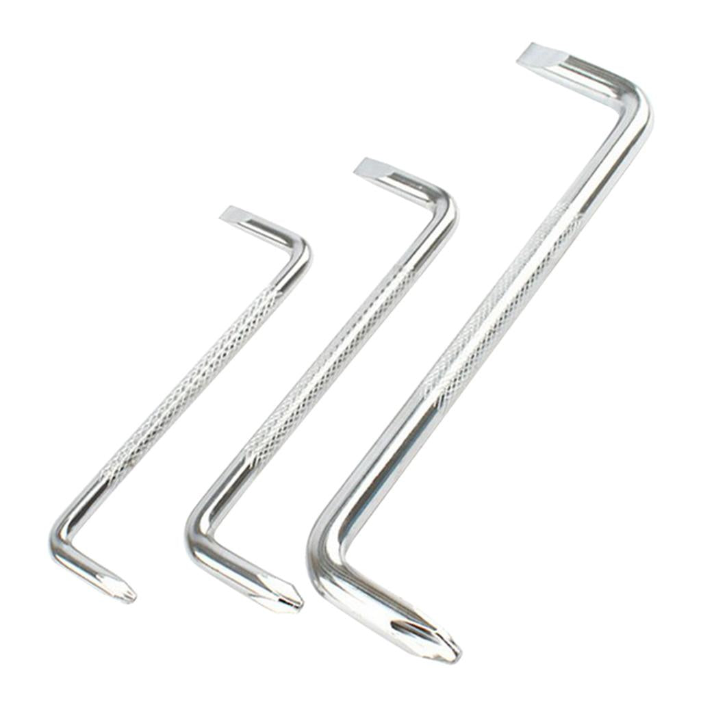 2x3pcs Steel Support Z Shape Short Shank Offset Screwdriver Set Double Headed