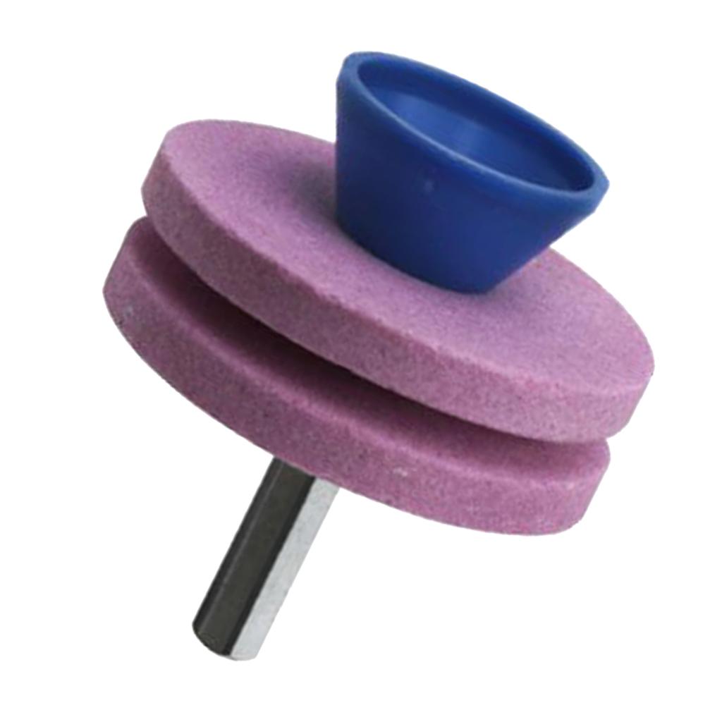 4xLawn Mower Blade Sharpener Grinder Wheel Stone for Power Drill Pink