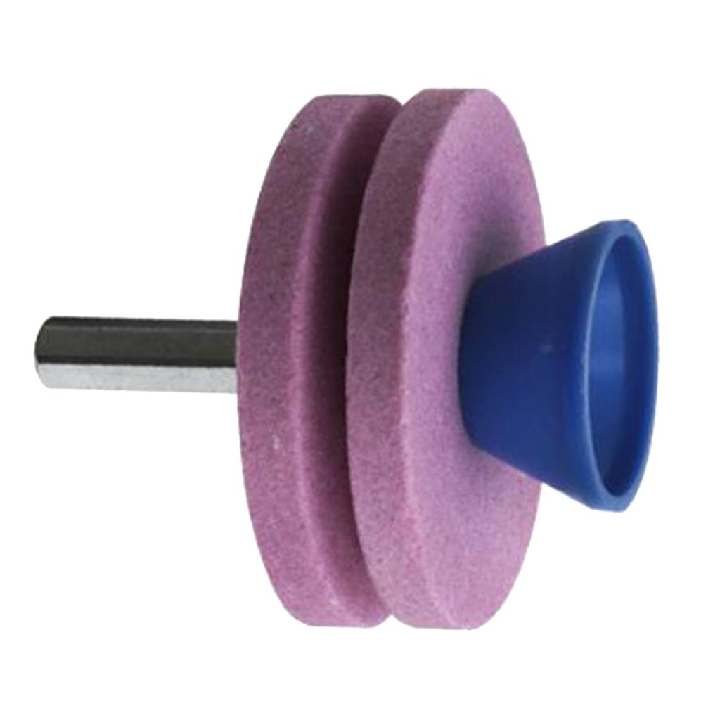 3xLawn Mower Blade Sharpener Grinder Wheel Stone for Power Drill Pink