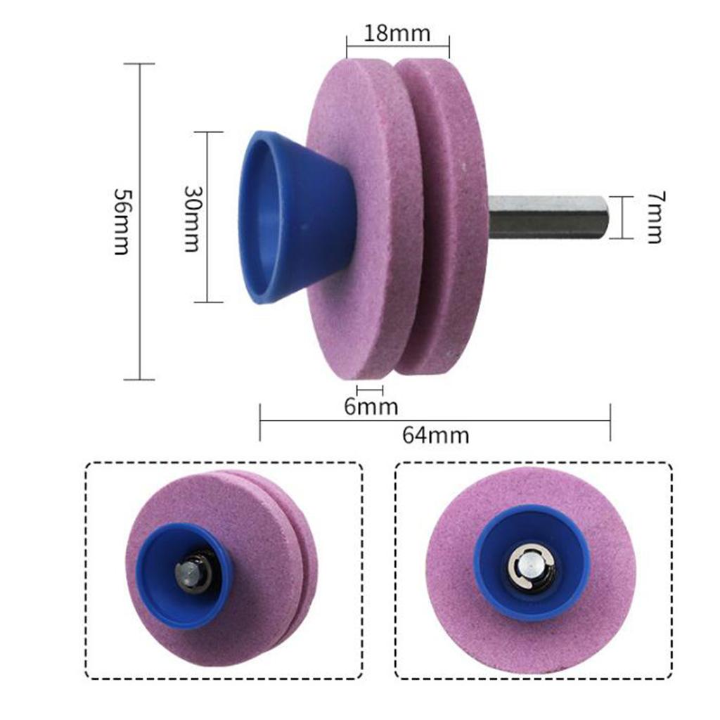 4xLawn Mower Blade Sharpener Grinder Wheel Stone for Power Drill Pink