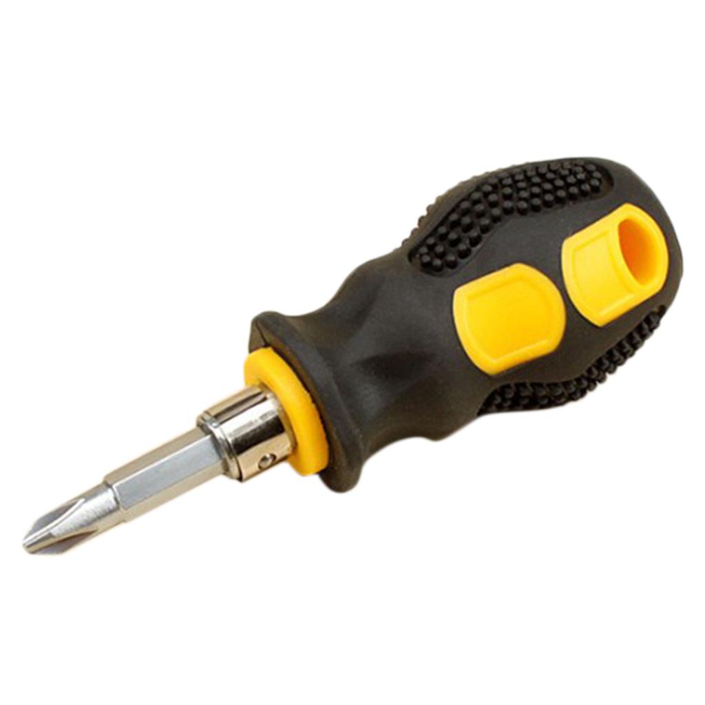 2xShort Handle Mini Magnetic Screwdriver Repair Tools 2 in 1 