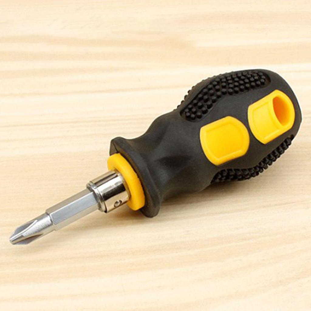 4xShort Handle Mini Magnetic Screwdriver Repair Tools 2 in 1 