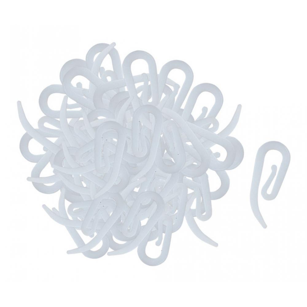 3xWhite Plastic Shower Curtain Rings Bathroom Door Curtain Accessory A 100pcs