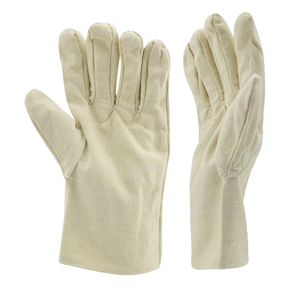 2xDurable Anti-slip Canvas Garden Gloves Safety Protection Grip Work Gloves