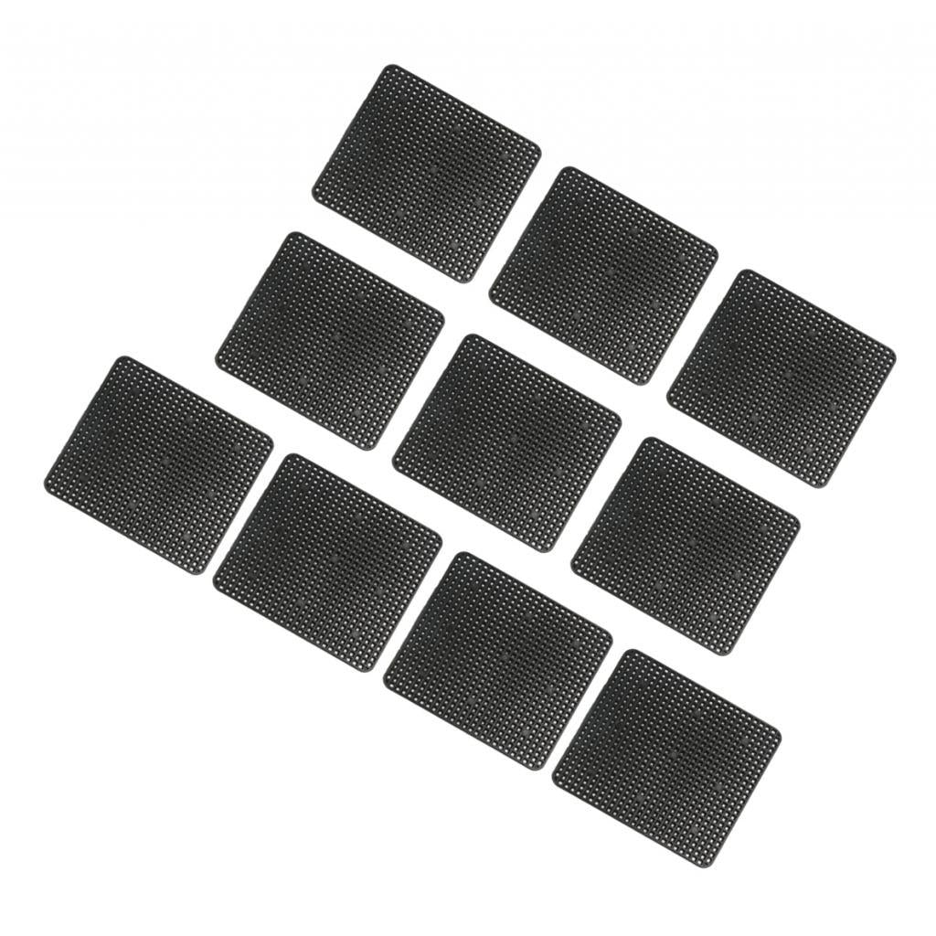 4xSquare Plastic Drainage Mesh Sheet Bonsai Flowerpot Bottom Net 12x12cm_10Pcs