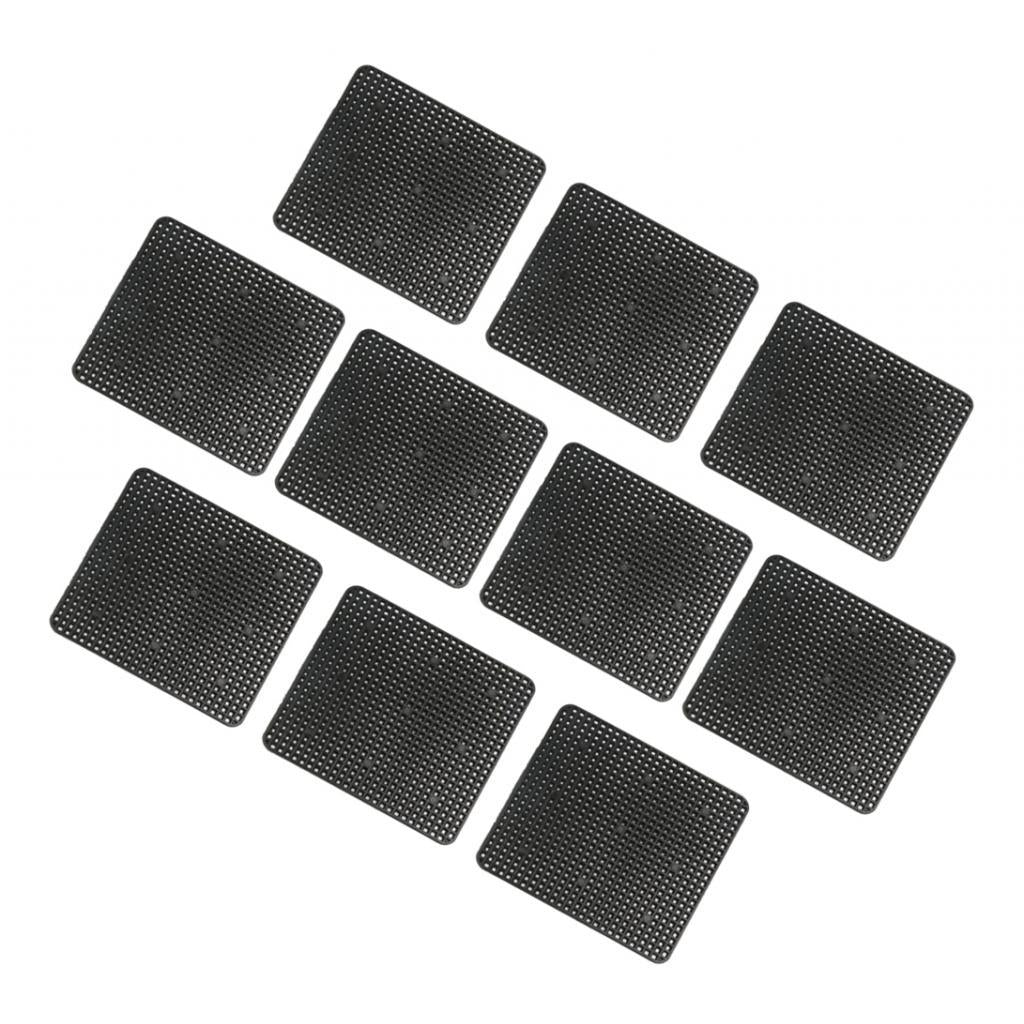 2xSquare Plastic Drainage Mesh Sheet Bonsai Flowerpot Bottom Net 12x12cm_10Pcs
