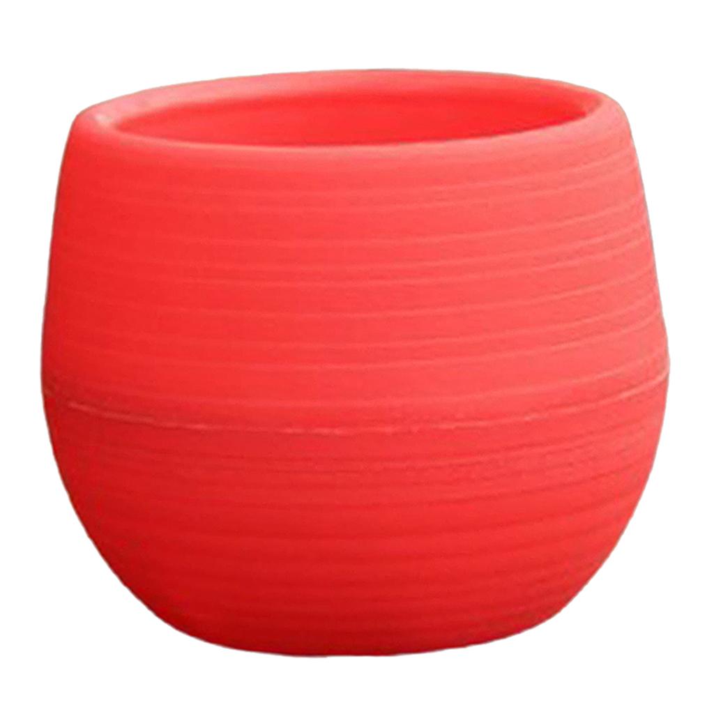 4xSmall Cactus Succulent Planters Indoor Flower Pots with Drainage Hole Red
