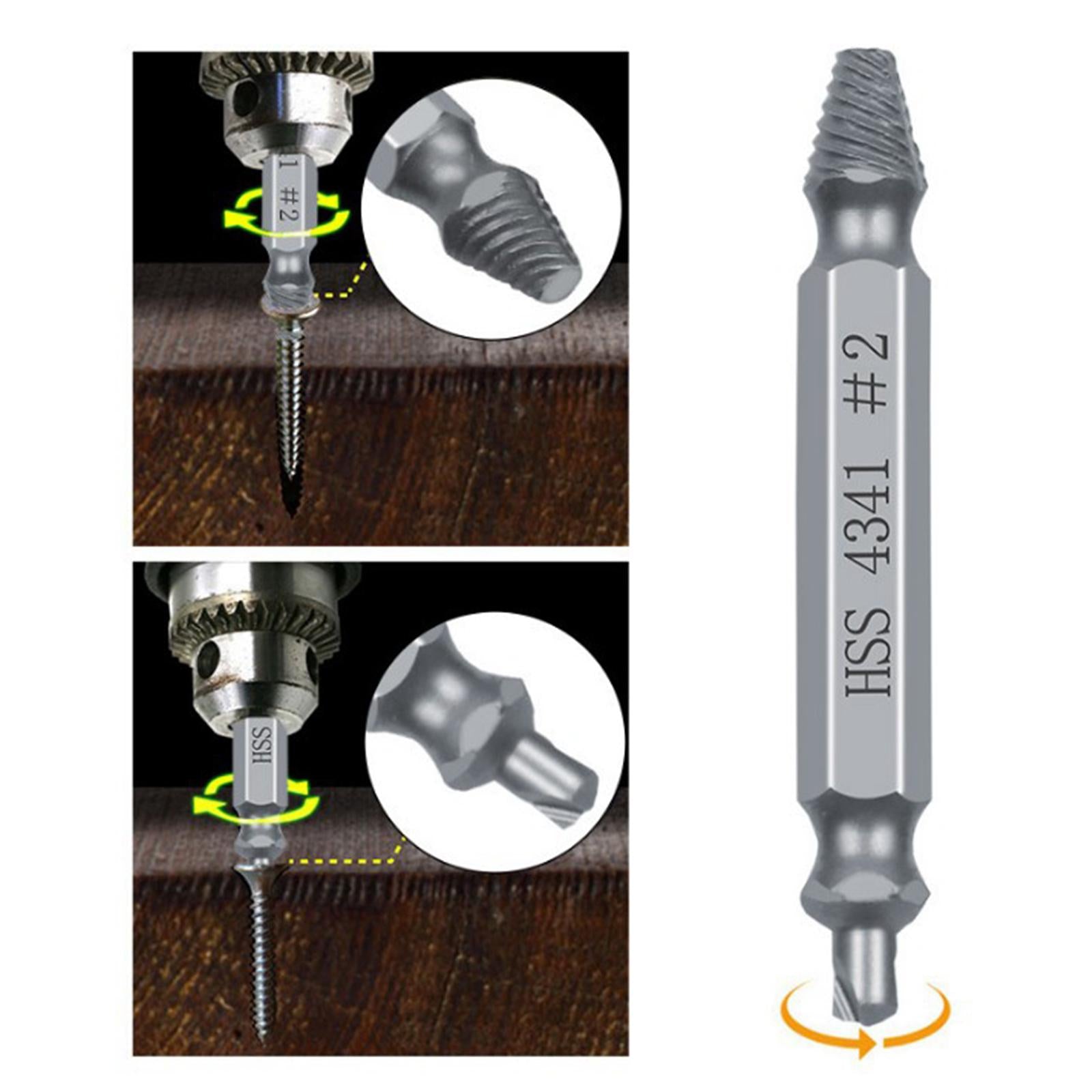 4x5 Pcs Broken Bolt Damage Screw Remover Extractor Drill Bits Stud Reverse Set