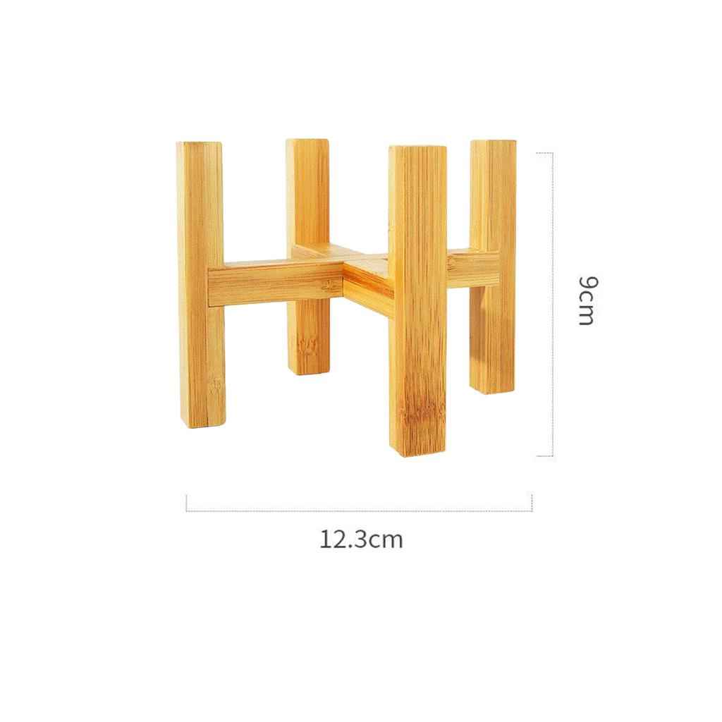 Wooden Flower Pot Holder Strong Bonsai Stand Four-legged Succulent Tray S