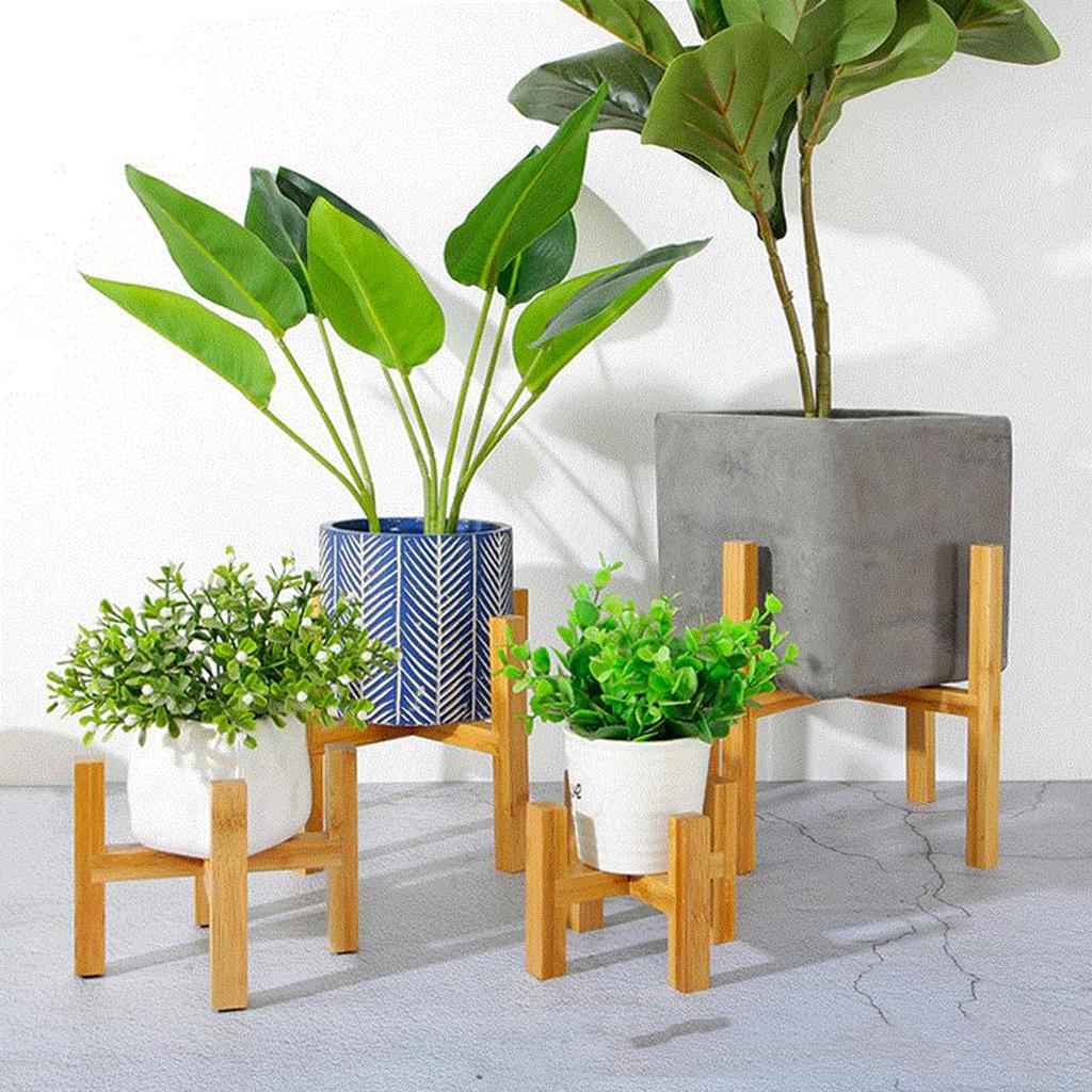 Wooden Flower Pot Holder Strong Bonsai Stand Four-legged Succulent Tray S