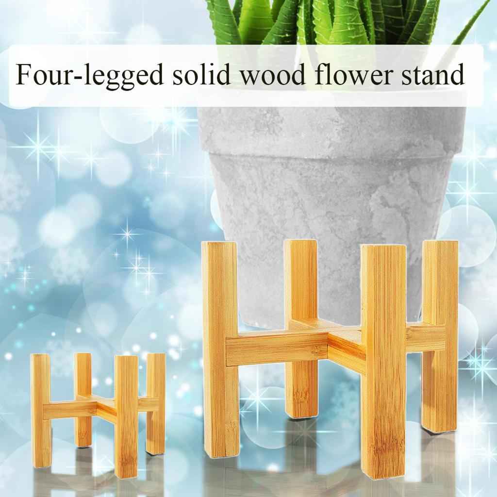Wooden Flower Pot Holder Strong Bonsai Stand Four-legged Succulent Tray S