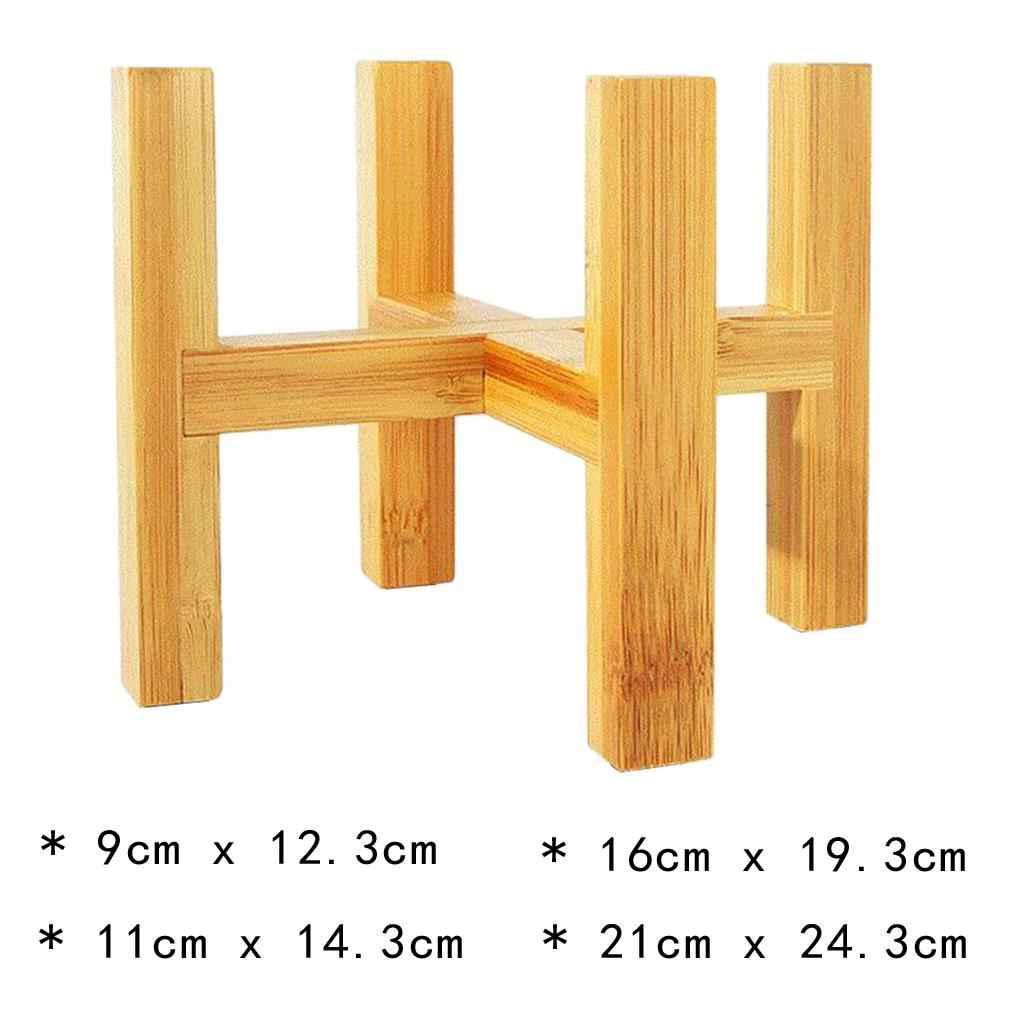 Wooden Flower Pot Holder Strong Bonsai Stand Four-legged Succulent Tray S