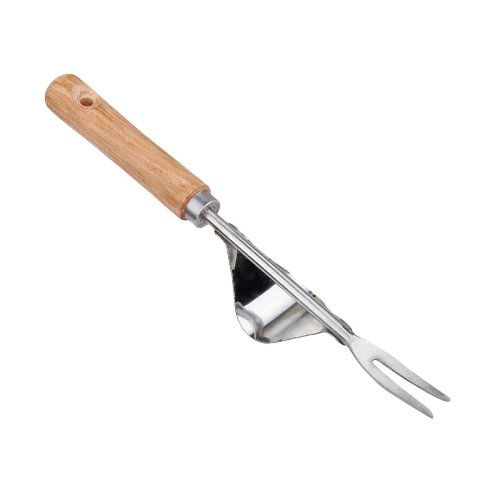 3xMini Garden Weed Removal Stainless Steel Wooden Handle Easy Weed Removal