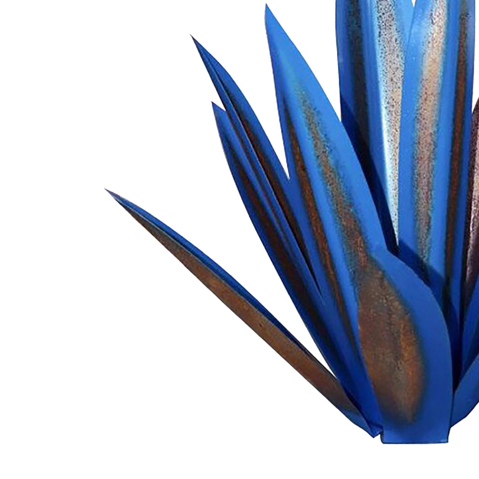 DIY Metal Art Tequila Rustic Sculpture 9 leaves Garden Sculpture Home Decor Dark Blue 27cm
