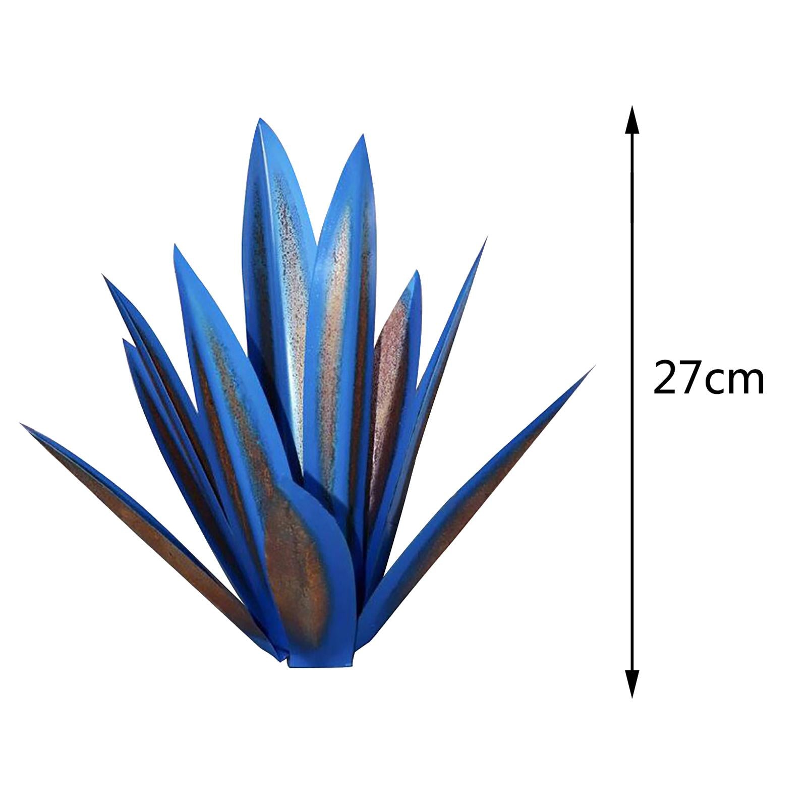 DIY Metal Art Tequila Rustic Sculpture 9 leaves Garden Sculpture Home Decor Dark Blue 27cm