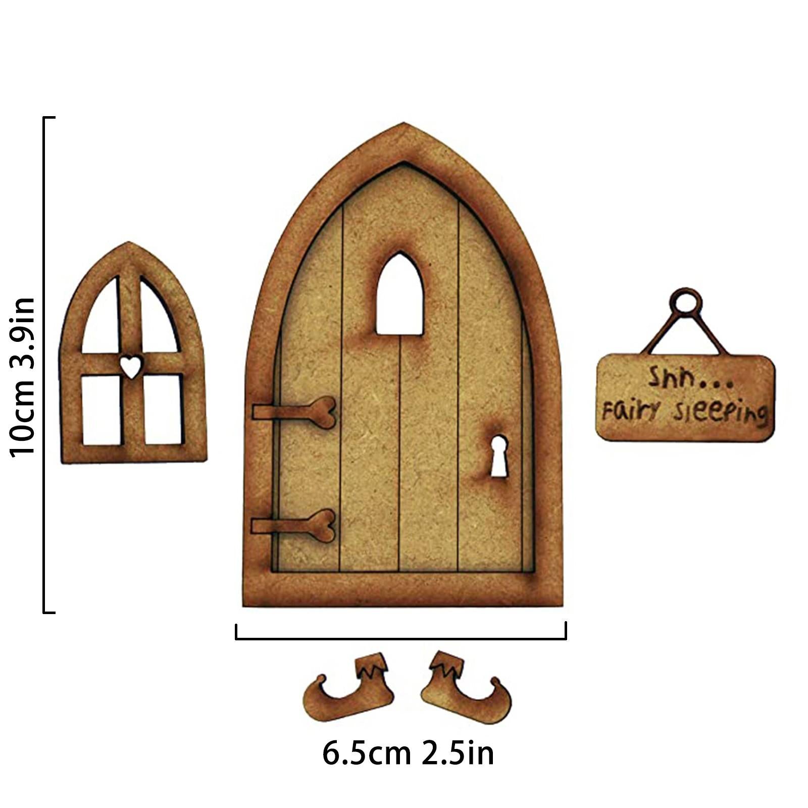 DIY Miniature Fairy Sign Doll House Wooden Fairy Garden Door Decoration